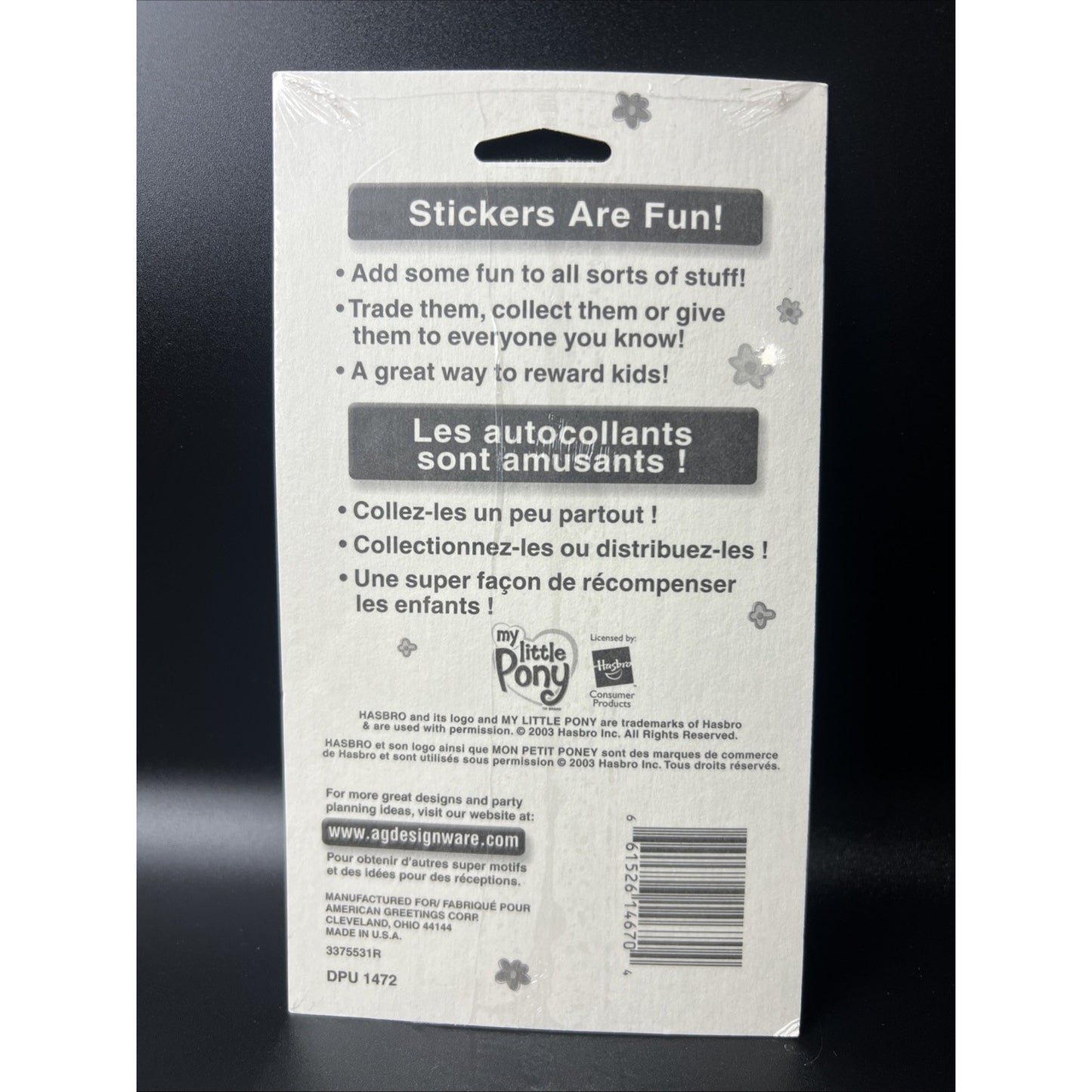 Vintage 2003 My Little Pony Stickers 2 Sheets Sticker Hasbro Rare Retro