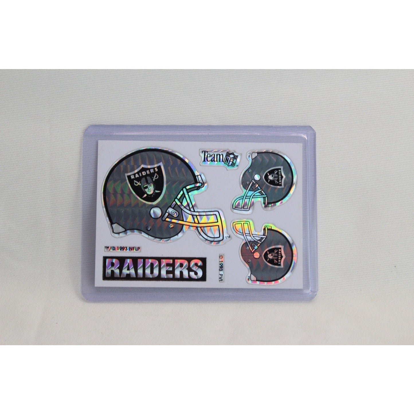 Prism Sticker 1993 NFL Vending Machine Los Angeles Raiders Football Team New