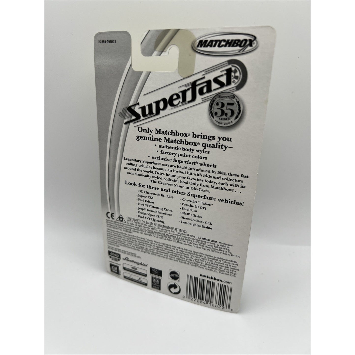 Matchbox Superfast 2004 White Ford Falcon Toy Car #51 Cop Police Detective