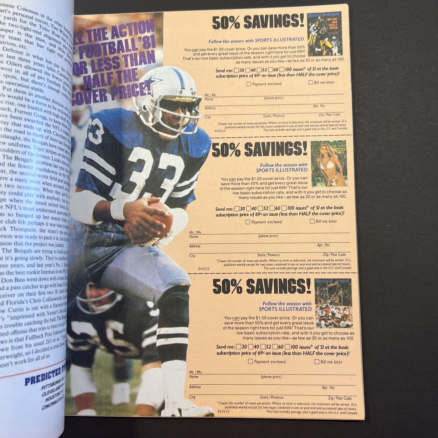 Sports Illustrated Sept 7 1981 Jim Plunkett Rick Telander Pro Football Issue