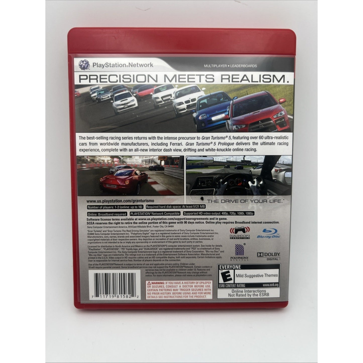 Gran Turismo 5 Prologue PlayStation 3 PS3 Racing Video Game 2008 Cars Tested