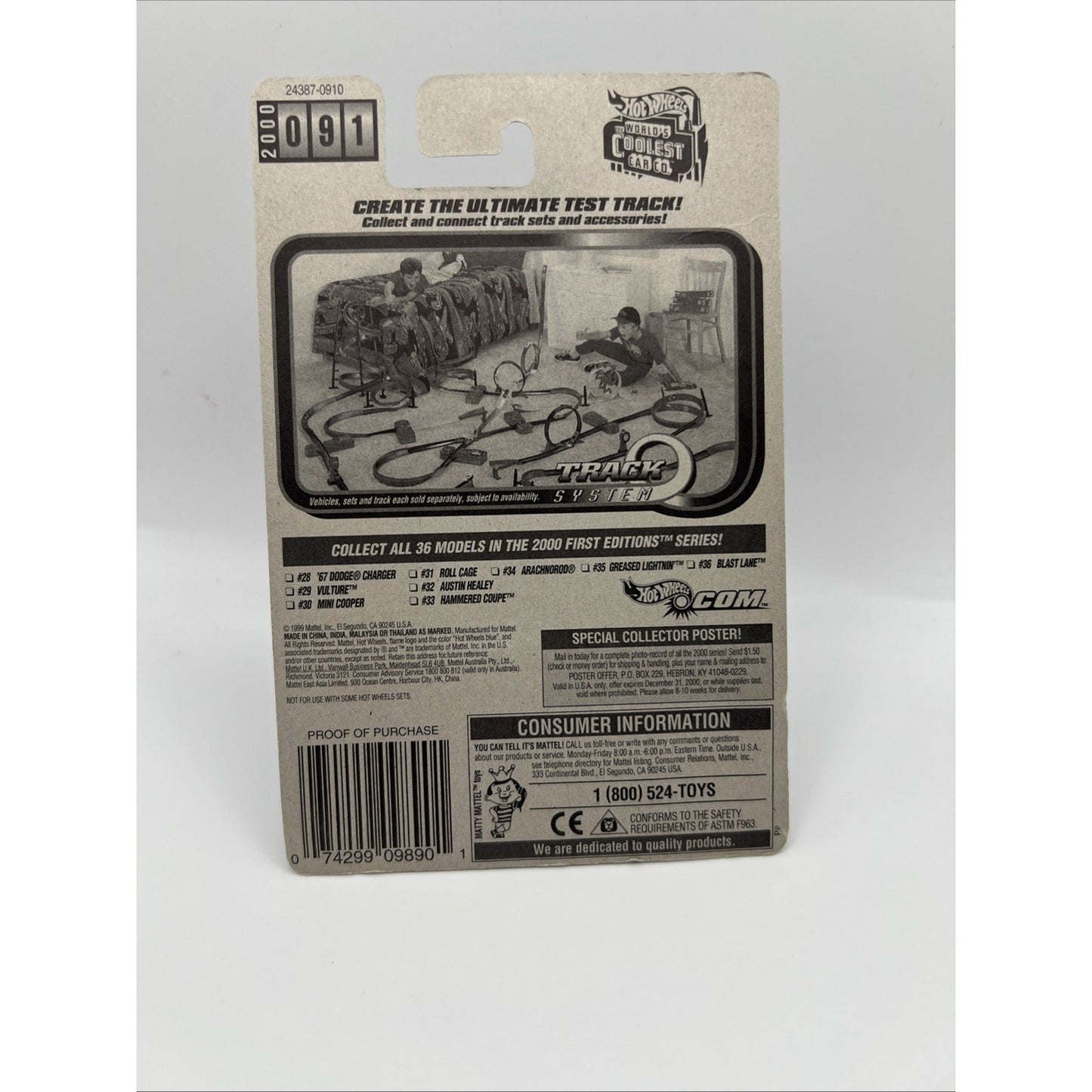 2000 Hot Wheels #91 First Editions 31/36 ROLL CAGE Yellow Steel Plate Die Cast