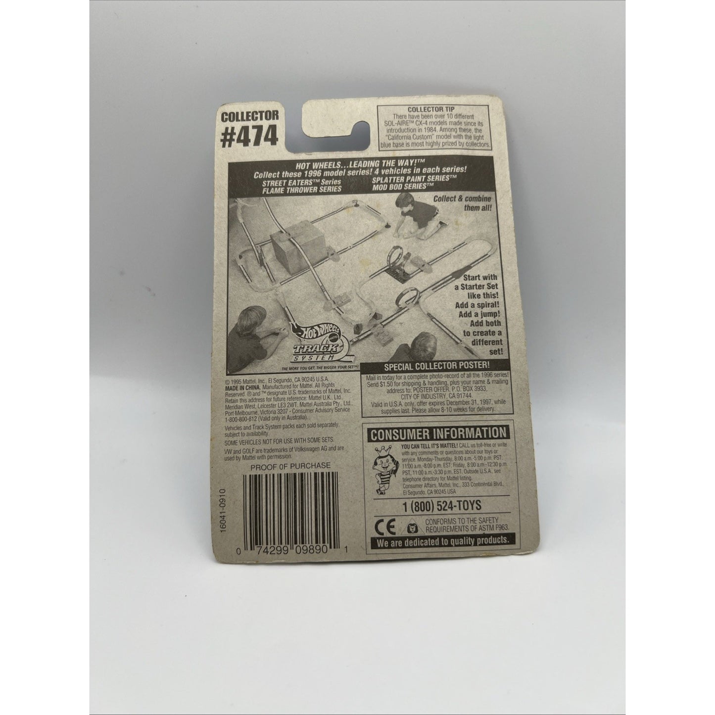 Hot Wheels VW Golf 1995 Mattel Fahrvergnugen Logo Black Toy Car #474 Volkswagen