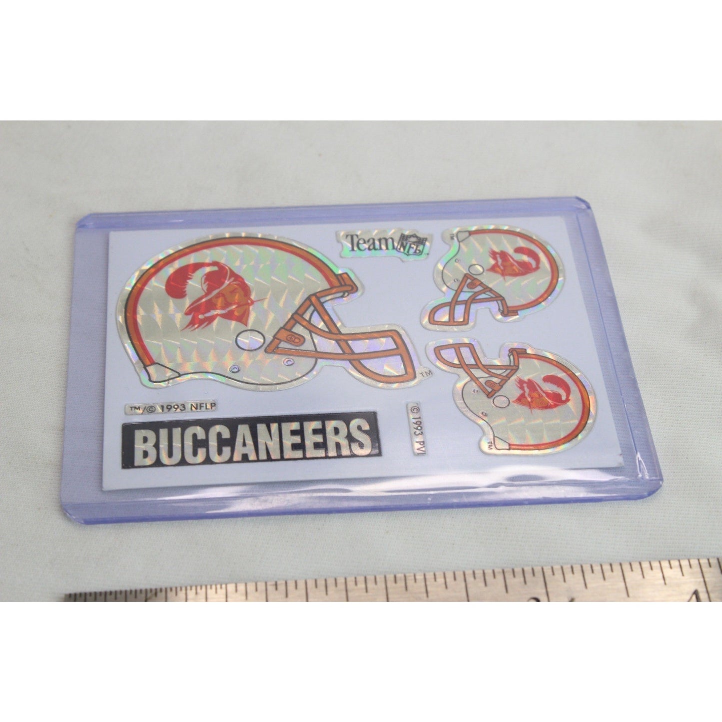 Vintage 1993 Vending Machine Team NFL Tampa Bay Buccaneers Sticker Prism