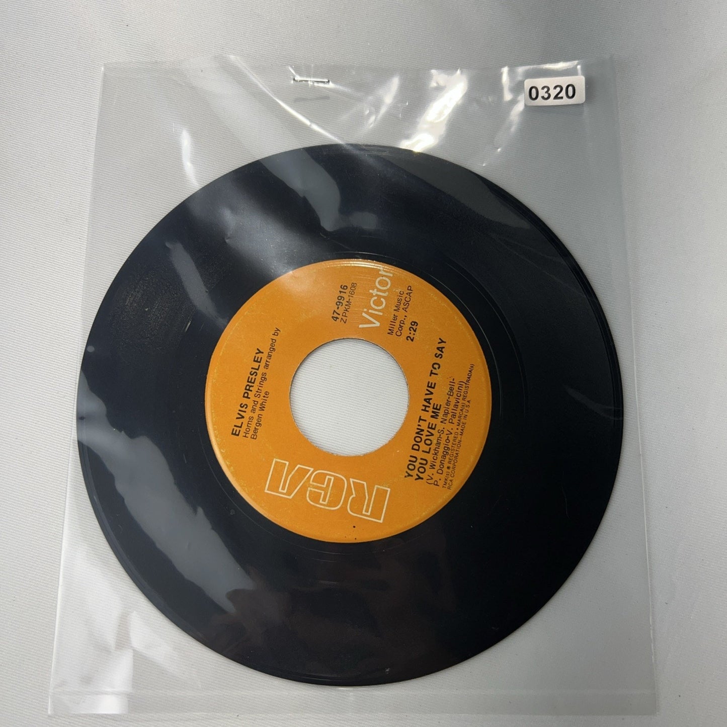 Elvis Presley Patch it Up You Don't Have to Say You Love 45 RPM Record Rare RCA