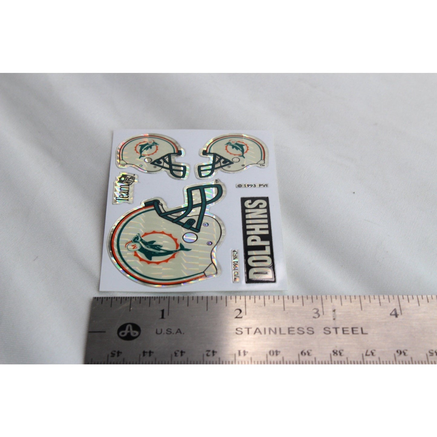 1993 NFL Miami Dolphins Vending Machine Prism Sticker Football Team New