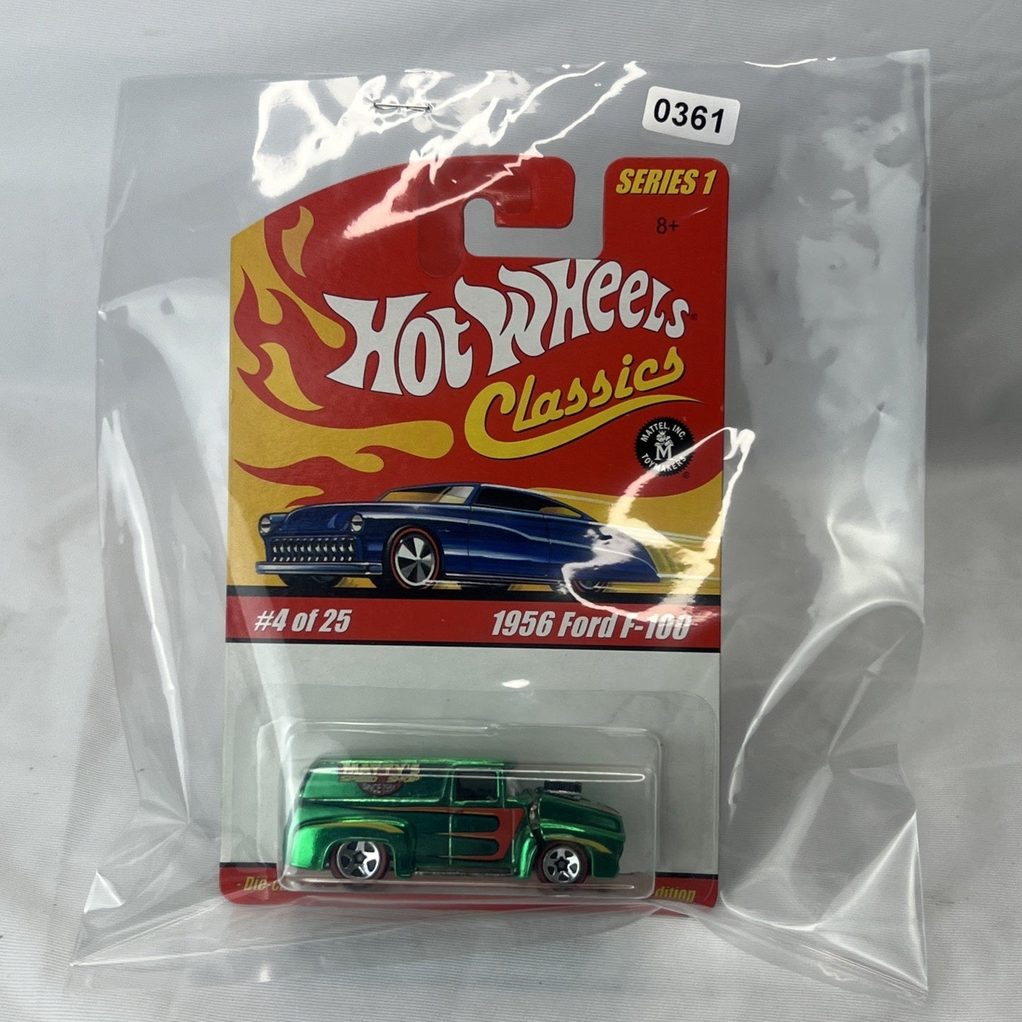 Hot Wheels Classics Series 1 #4 of 25 Green 1956 Ford F-100 Rare Color Die Cast