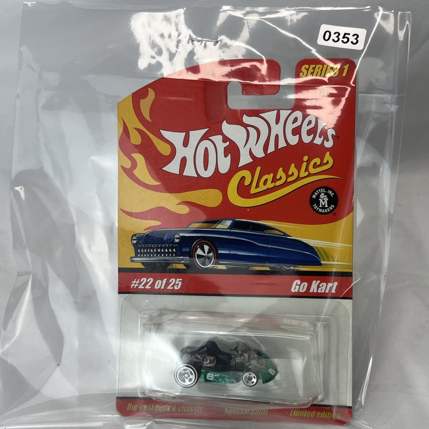 Hot Wheels Go Kart Car Classics Car #22 of 25 Series 1 Green Flames Die Cast