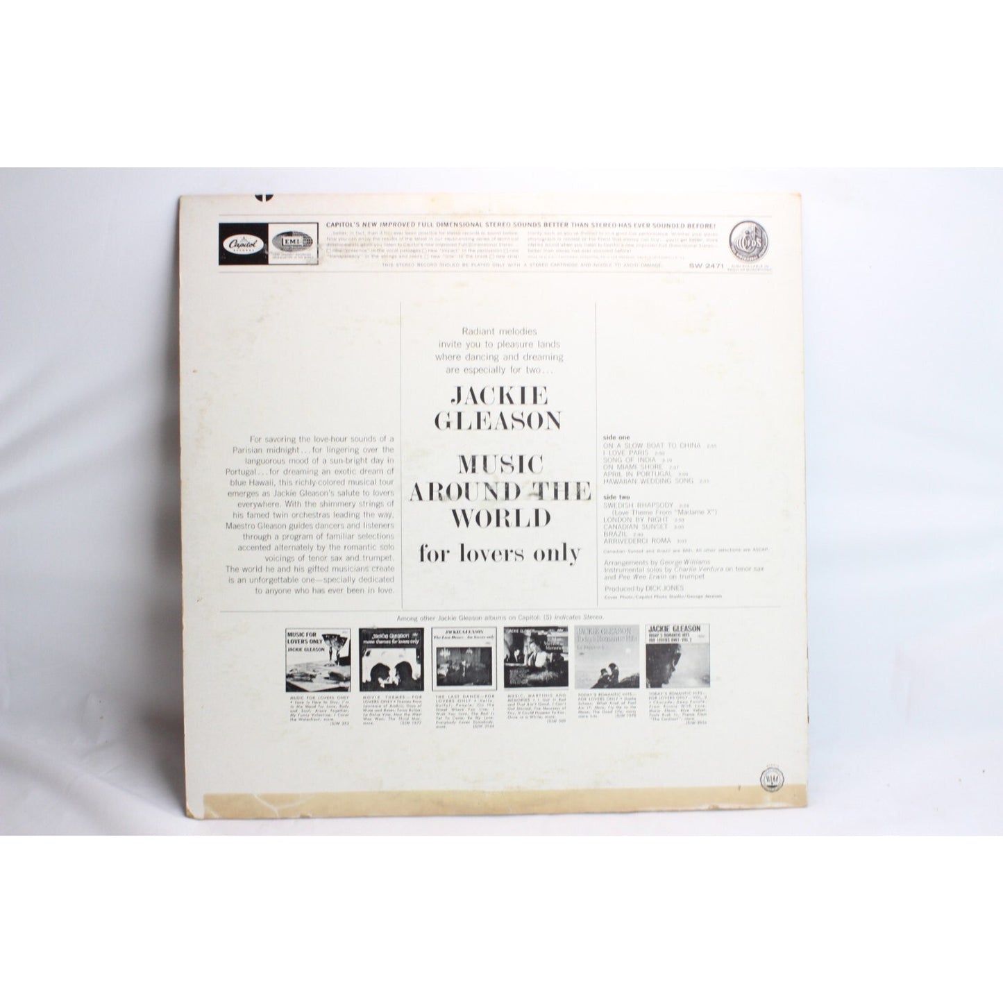 Jackie Gleason Music Around the World for Lovers Only Vinyl Record Tested Used