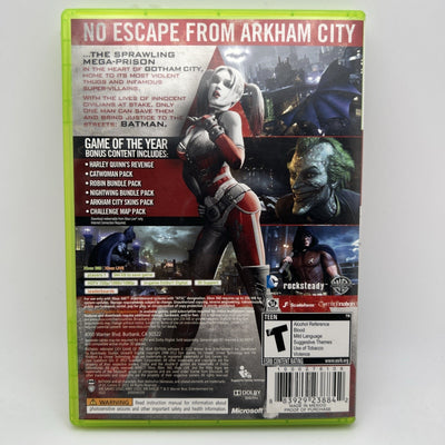 Batman Arkham City Game of the Year Platinum Hits For XBox 360 Video Game Used