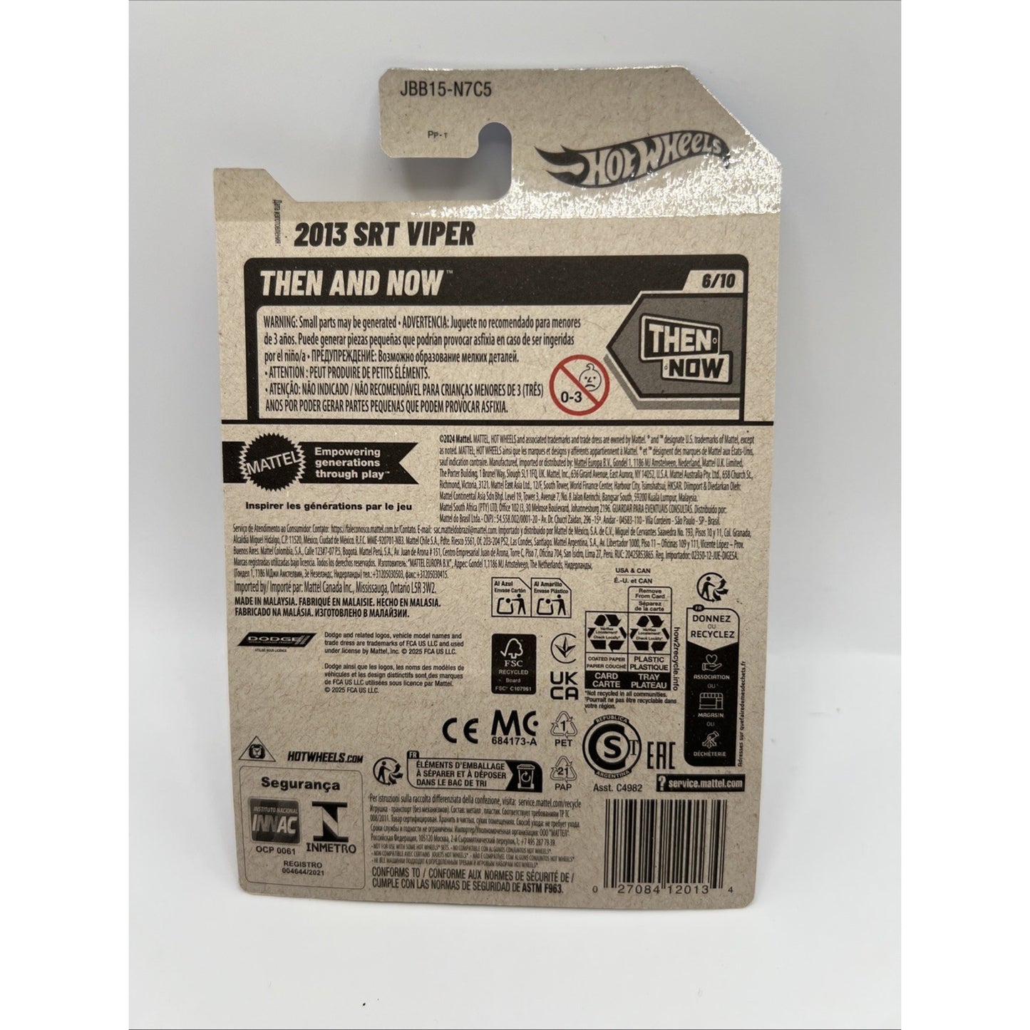 Hot Wheels 2013 SRT Viper Brand New 2025 White Rare