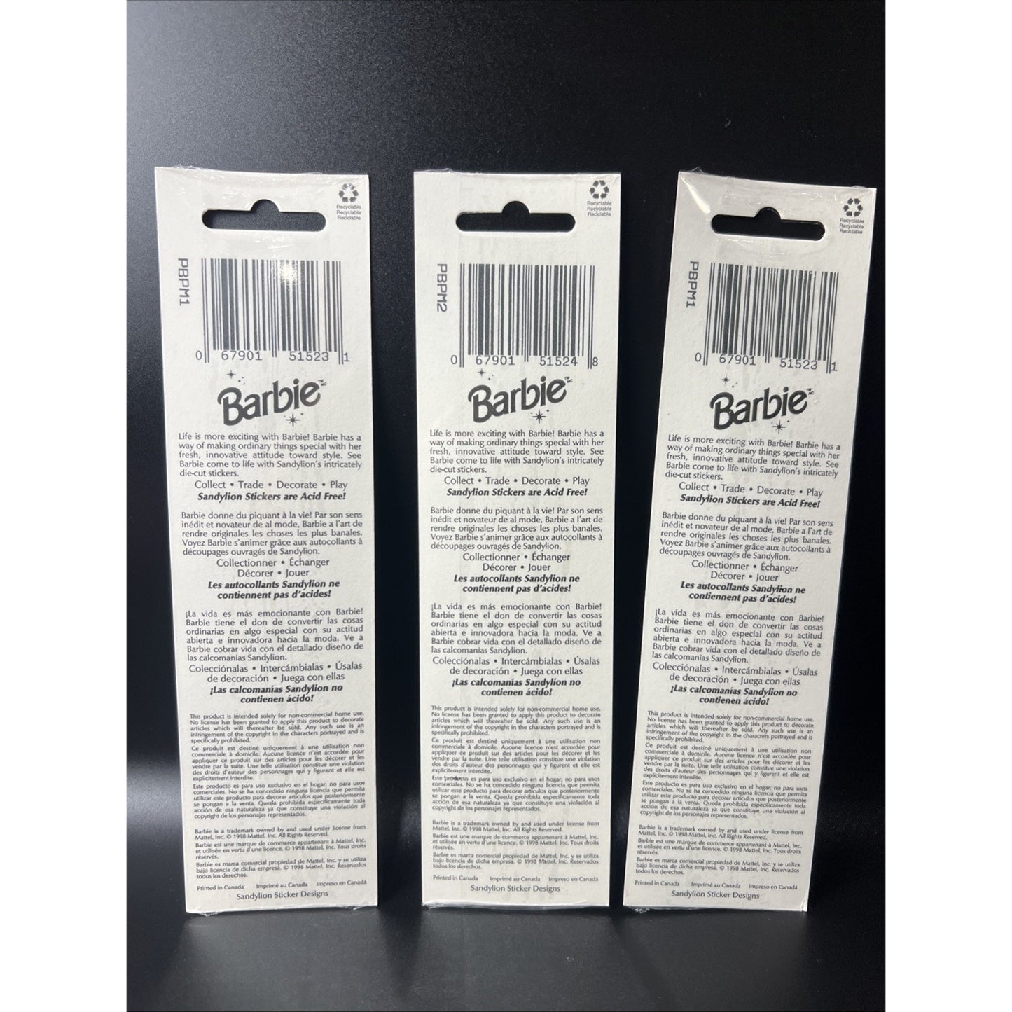 Vintage 1998 Stickers Sandylion Mattel Barbie New Sealed Rare Sticker Set
