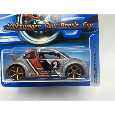 Hot Wheels Volkswagen New Beetle Cup Diecast Car #142 Gray Ultra Fast Wheels