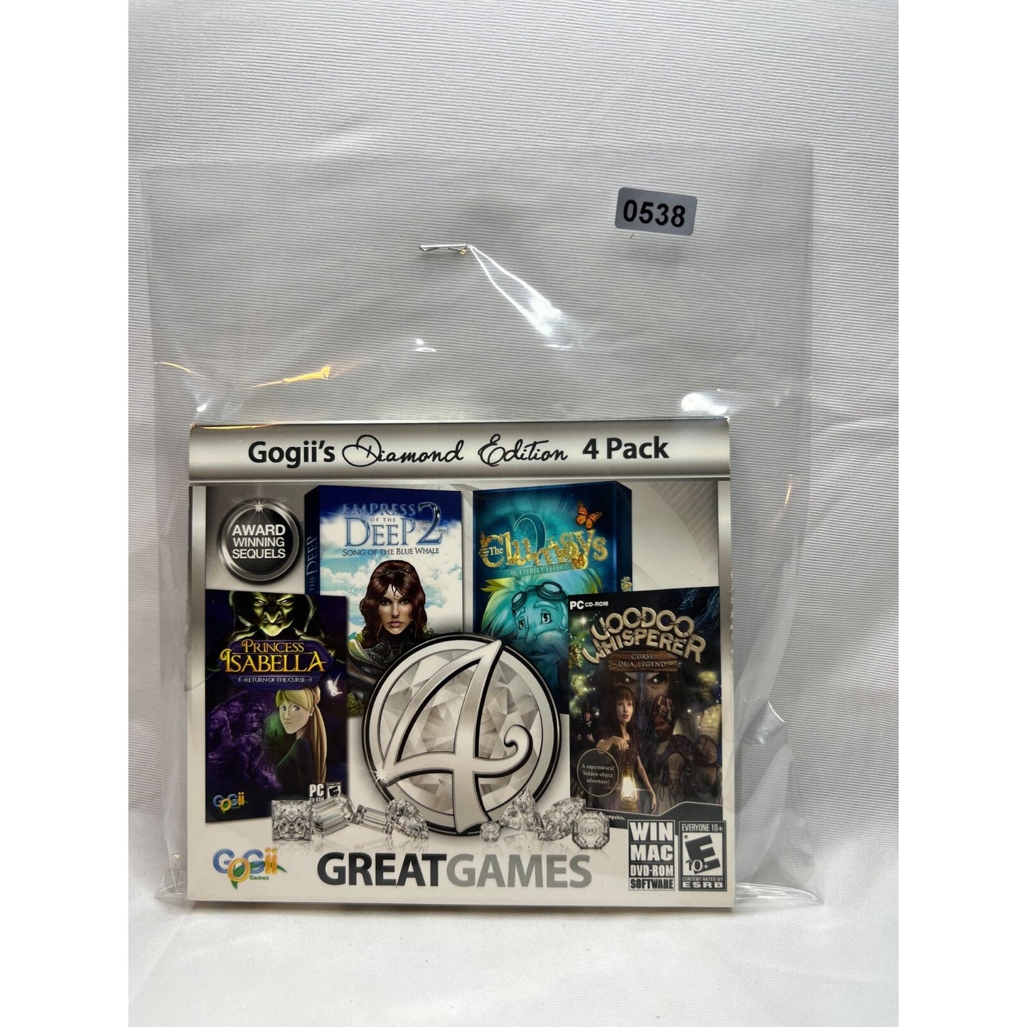 4 Great Games Gogii's Diamond Edition 4 Pack PC Tested Video Game Used