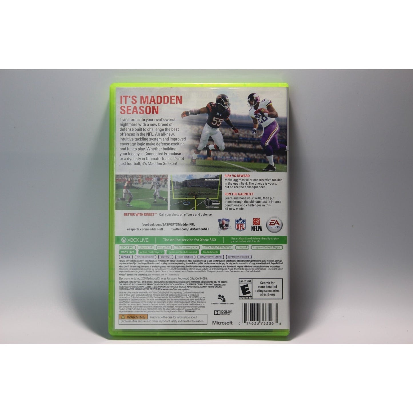 Madden NFL 15 Xbox 360 Kinect Tested Video Game Used Football Sports Game