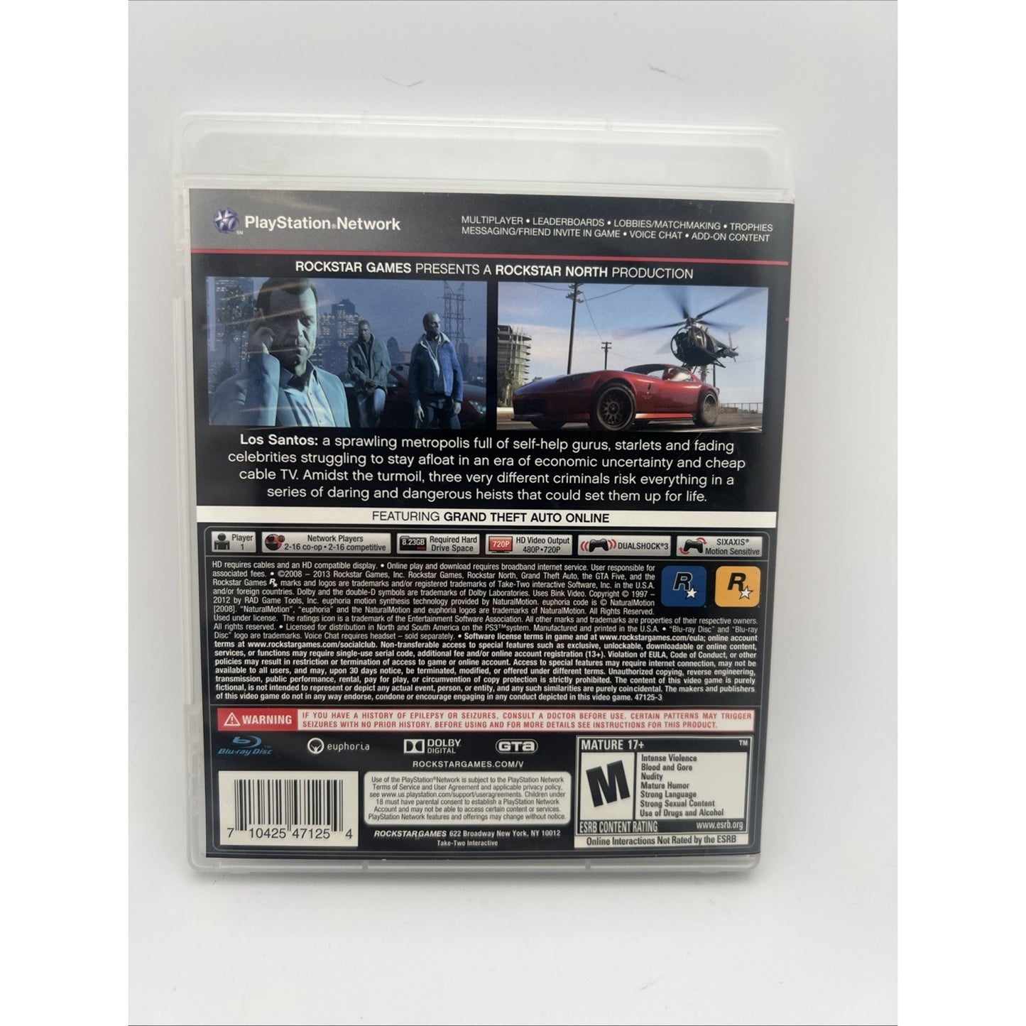 Grand Theft Auto V 5 PlayStation 3 Ps3 GTA 2013 Complete Video Game With Inserts