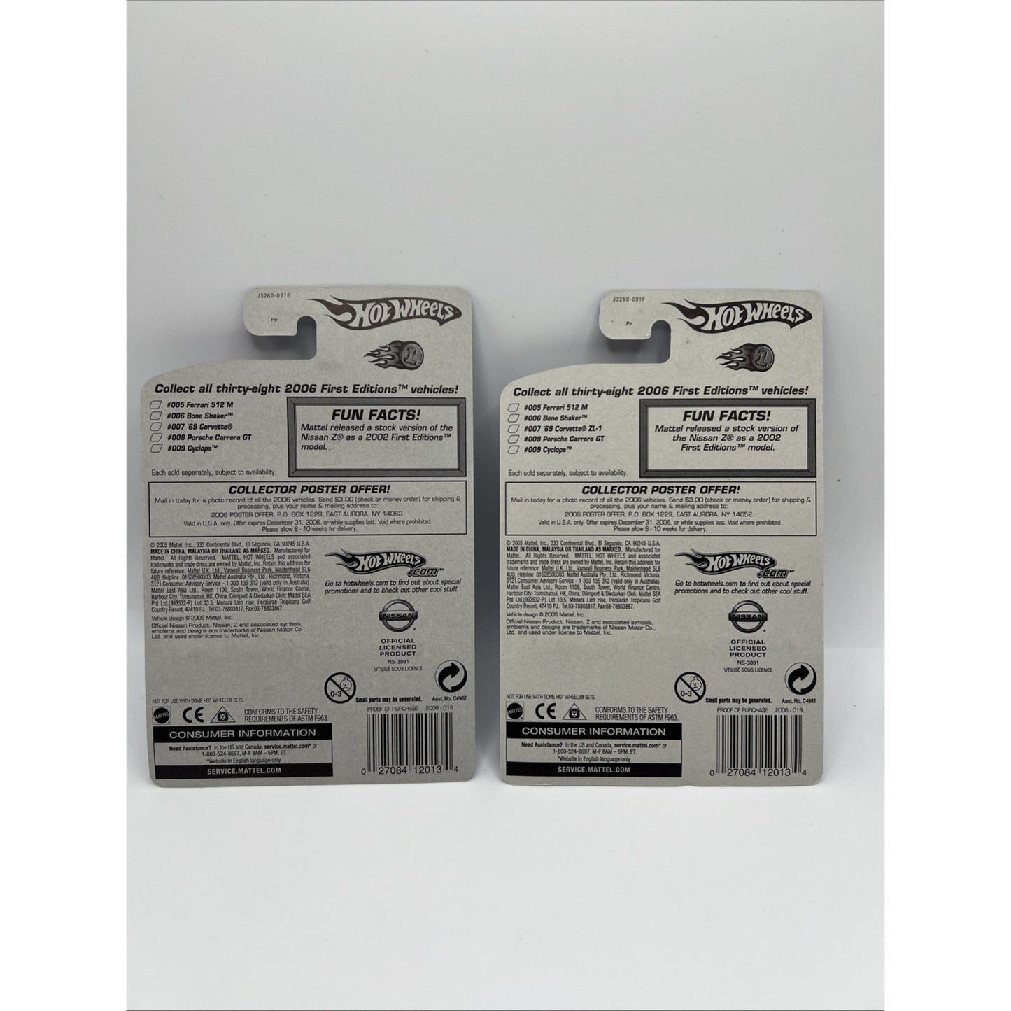 Hot Wheels 2006 1st Edition Nissan Z Yellow And FTE Version 19/38 Plus Ultra