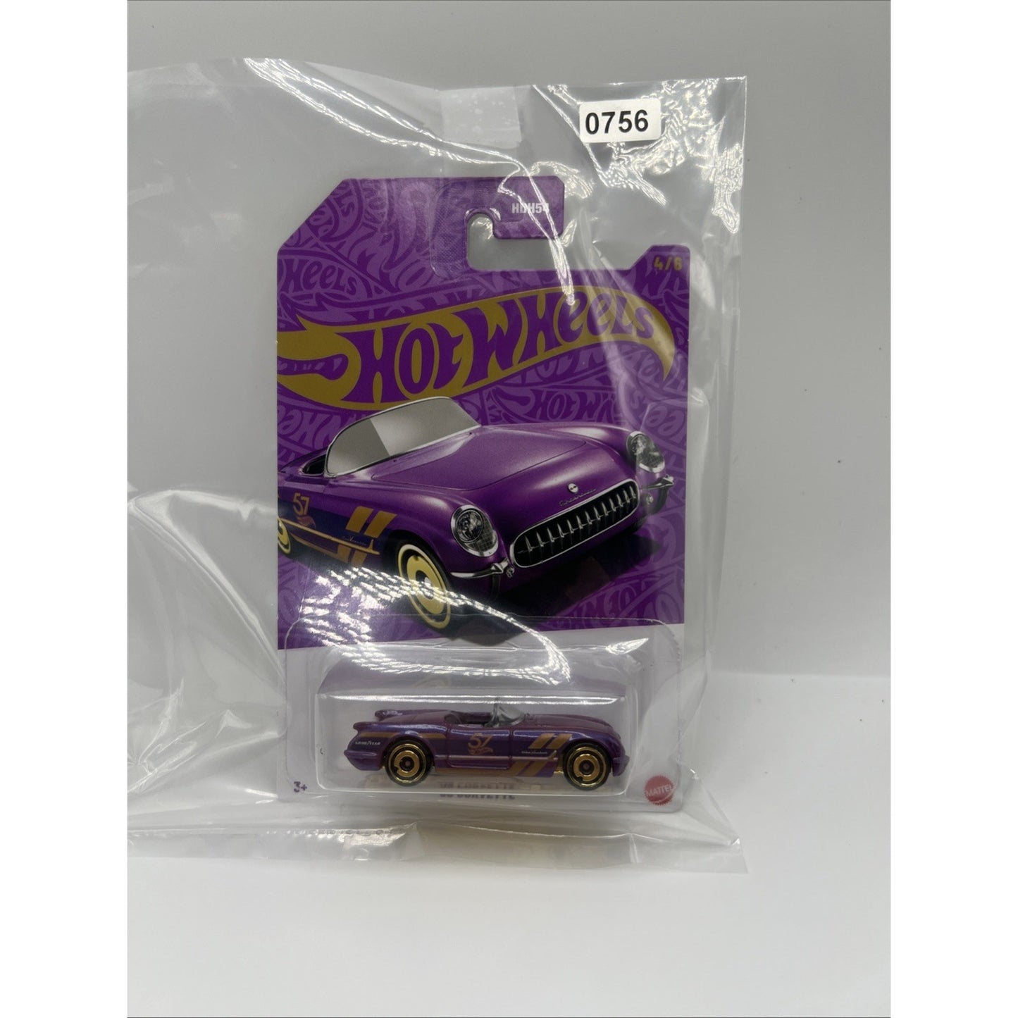 Hot Wheels '55 Corvette Purple #4 4/6 2025 Pearl Chrome 57th Anniversary Gold
