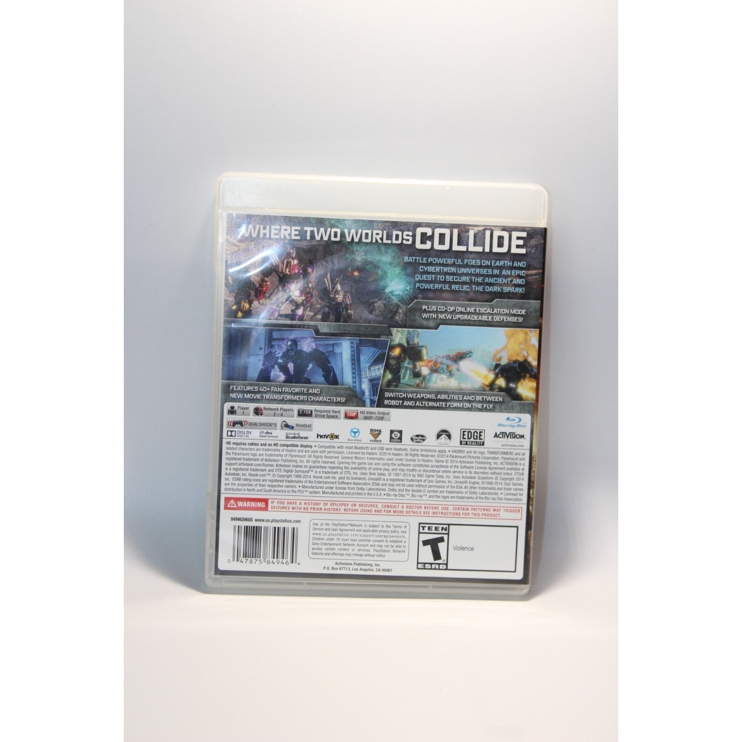 Transformers Rise of the Dark Spark PlayStation 3 PS3 Tested Video Game Used