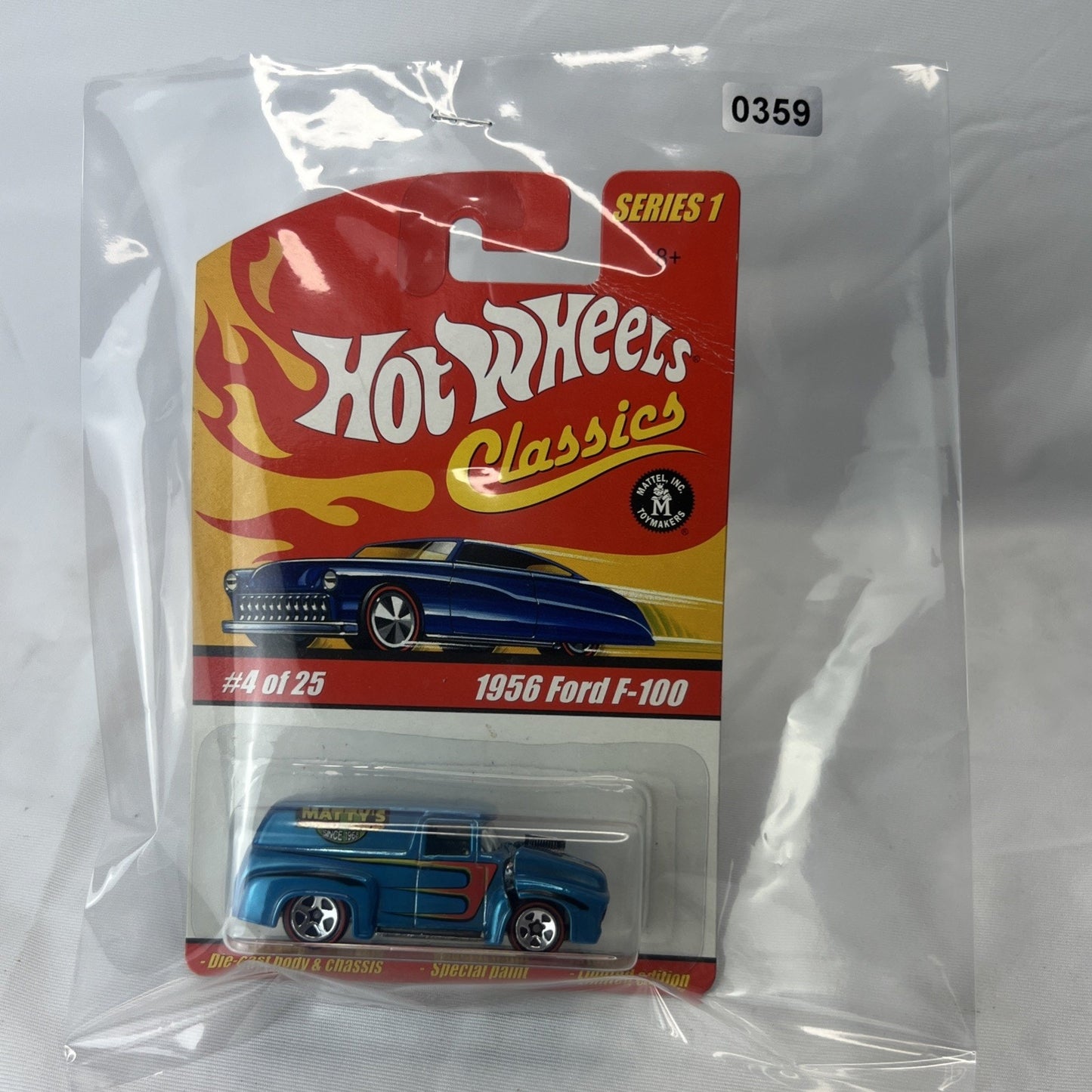 Hot Wheels Classics Series 1 #4 of 25 Blue 1956 Ford F-100 (B234)