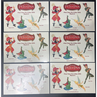 Walt Disney's Peter Pan DVD Temporary Tattoos 6 Sheets Rare Disney Movie Rewards