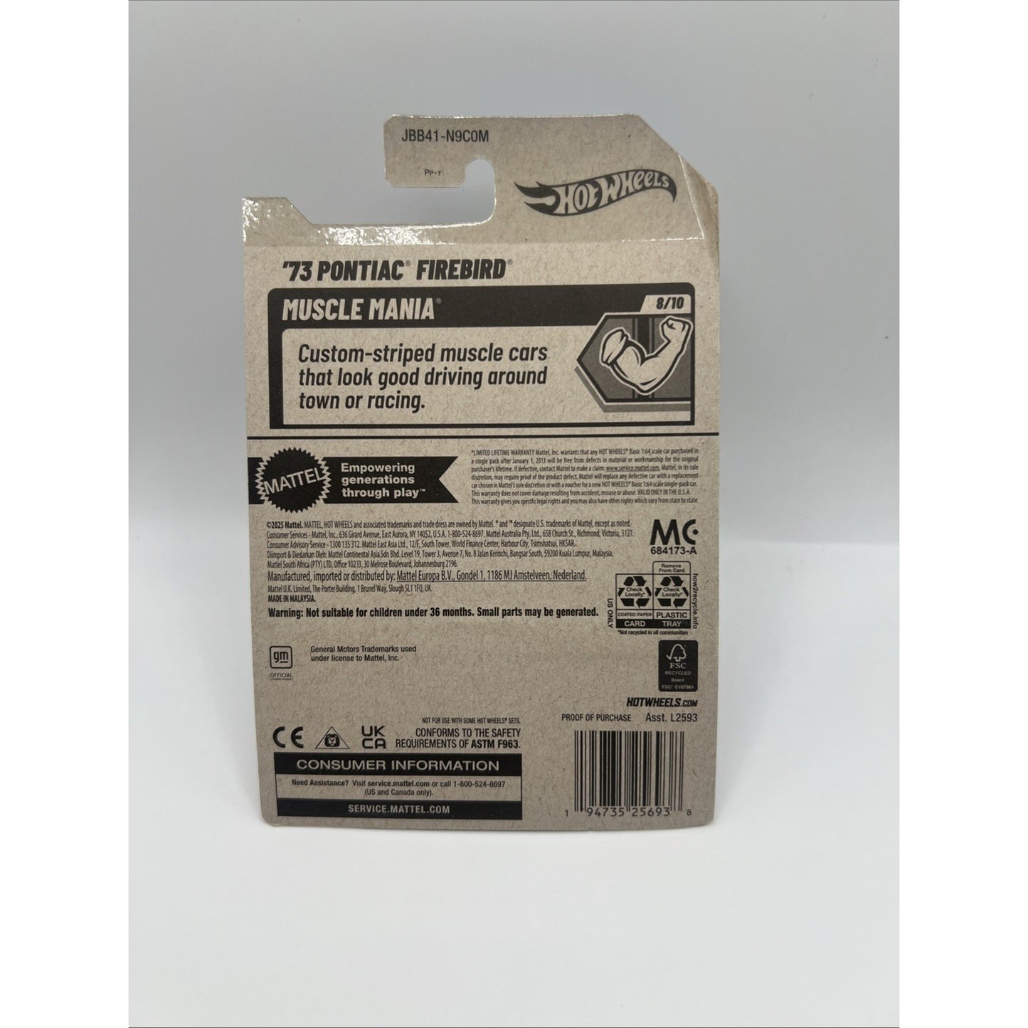 Hot Wheels 73 Pontiac Firebird 2025 Muscle Mania 1973 Muscle Car White