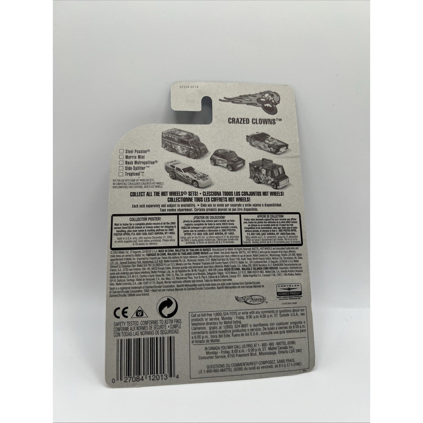 2003 Hot Wheels Crazed Clowns Series #3/5 Nash Metropolitan Purple 97 Diecast