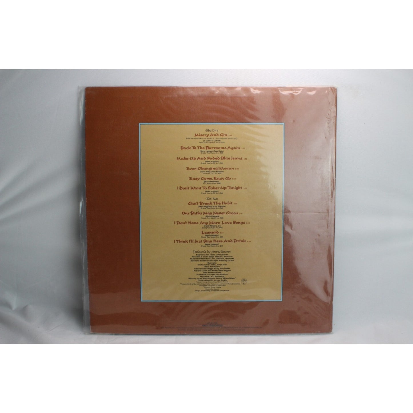 Merle Haggard Back to the Barrooms Vinyl Record Used