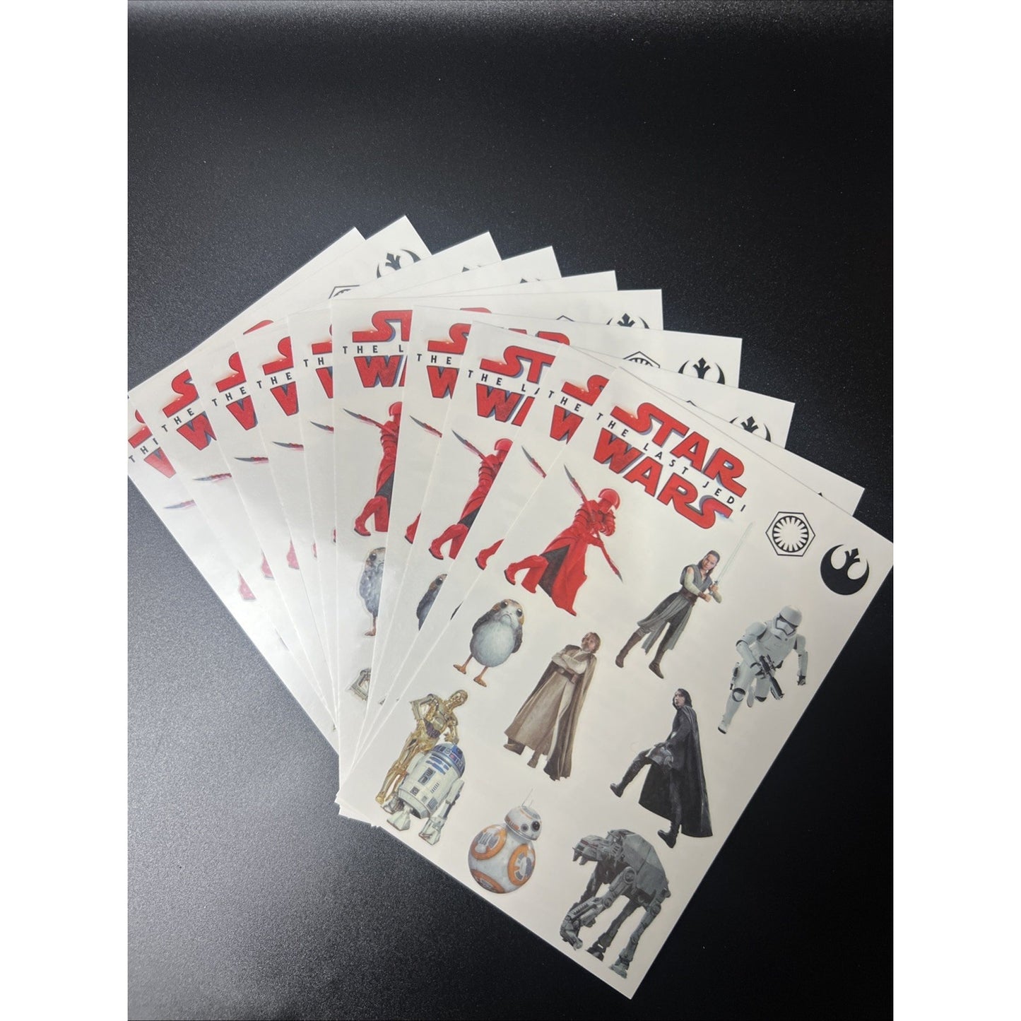 Rare Collectible Star Wars The Last Jedi Temporary Tattoos Vintage Tattoo 10 Ct