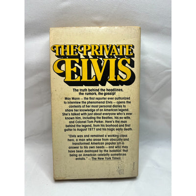 The Private Elvis by May Mann Paperback Biography Book Used