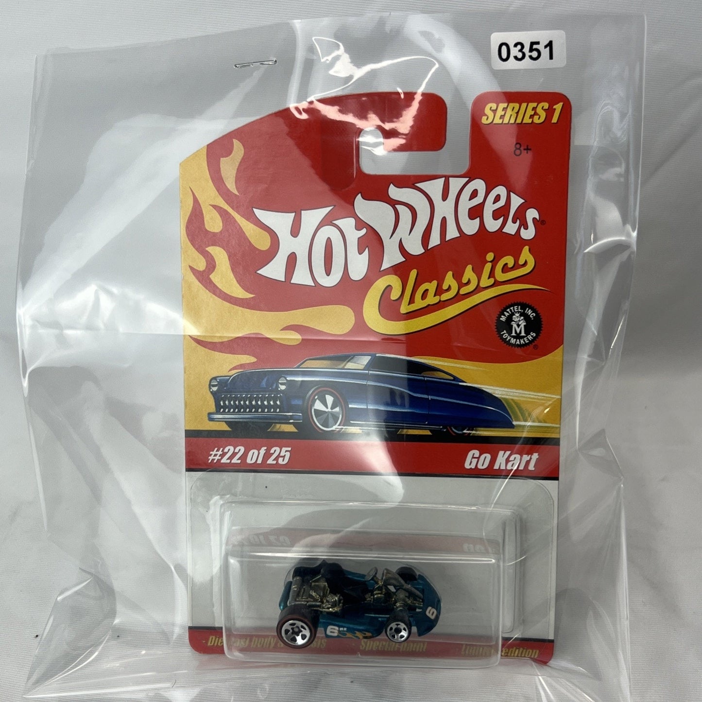 Hot Wheels Go Kart Car Classics Car #22 of 25 Series 1 Blue with Flames Rare