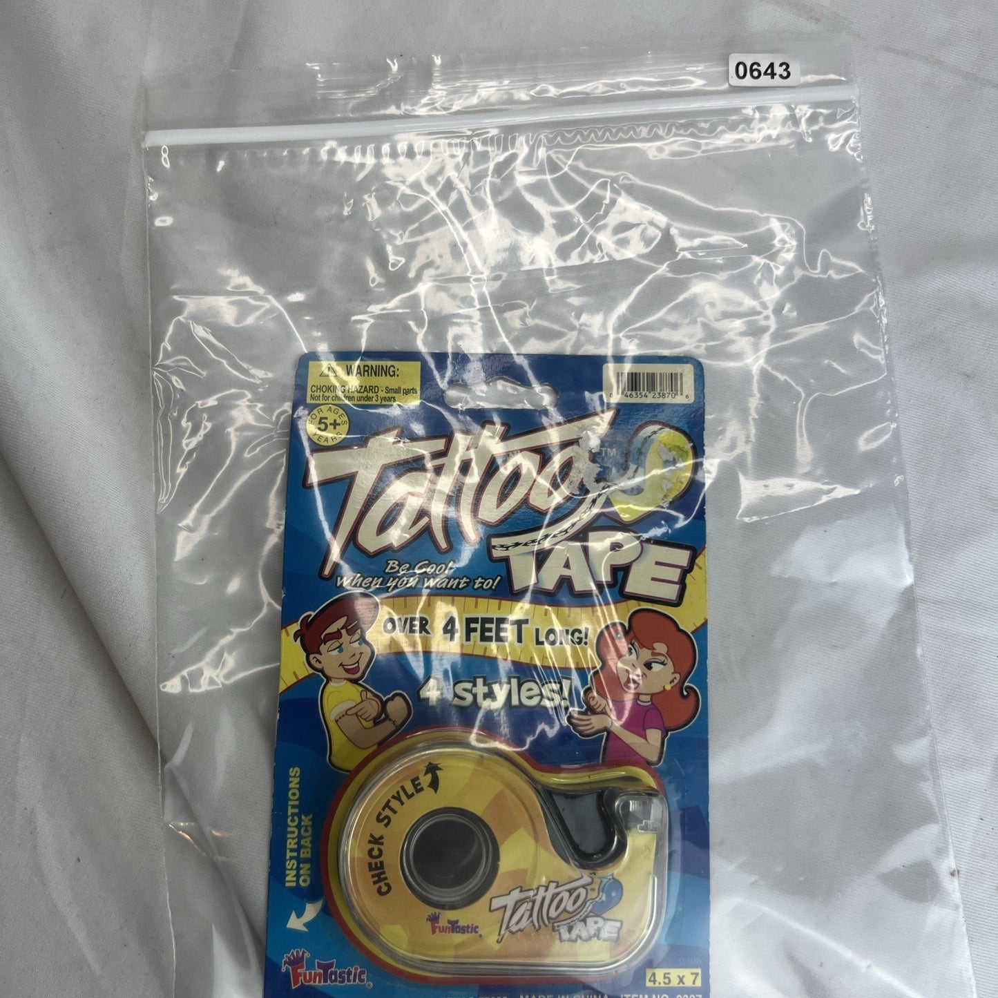 Temporary Tattoo Tape Funtastic Item No 2387 Vintage New Sealed