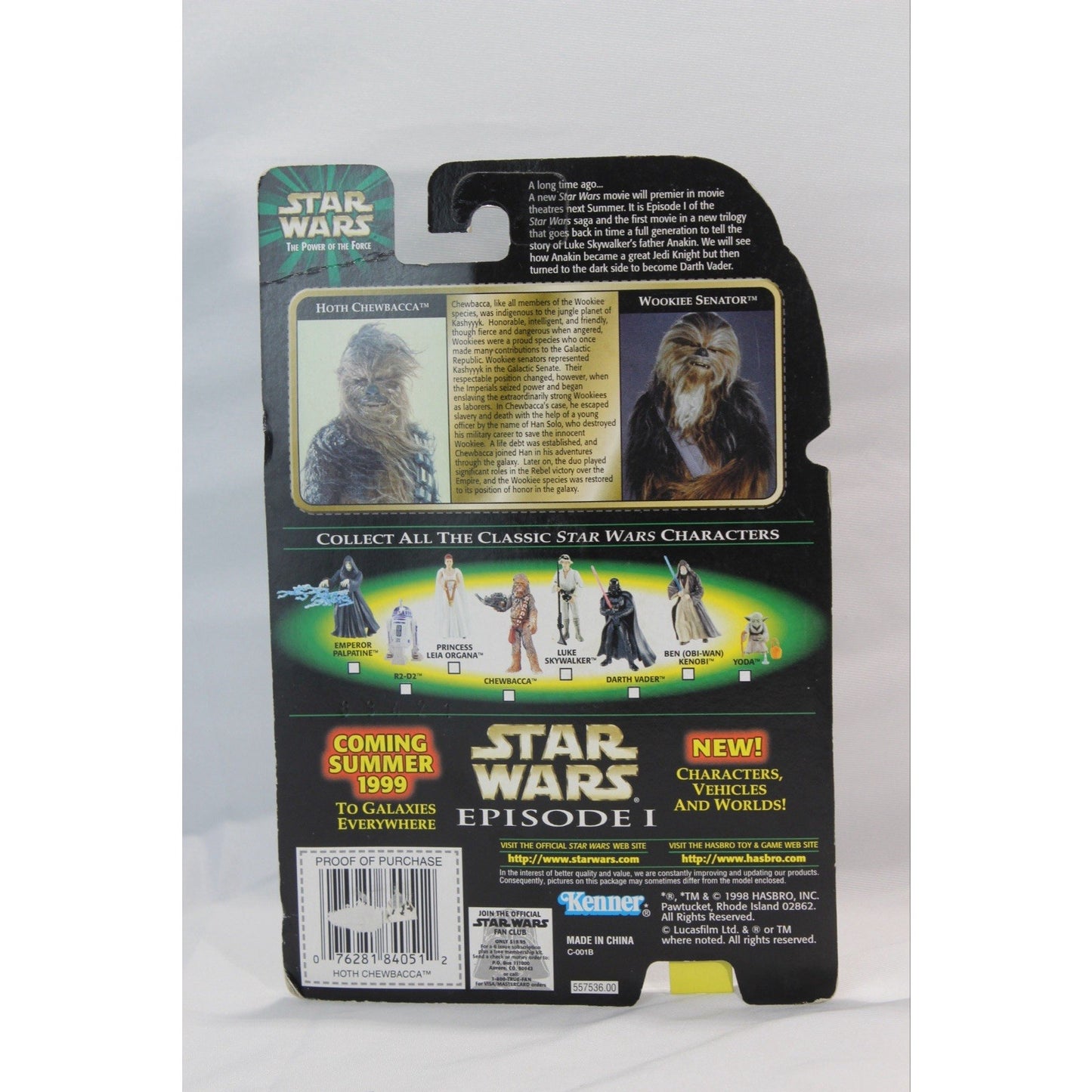 Kenner Star Wars 1998 The Power of the Force Hoth Chewbacca Bowcaster New