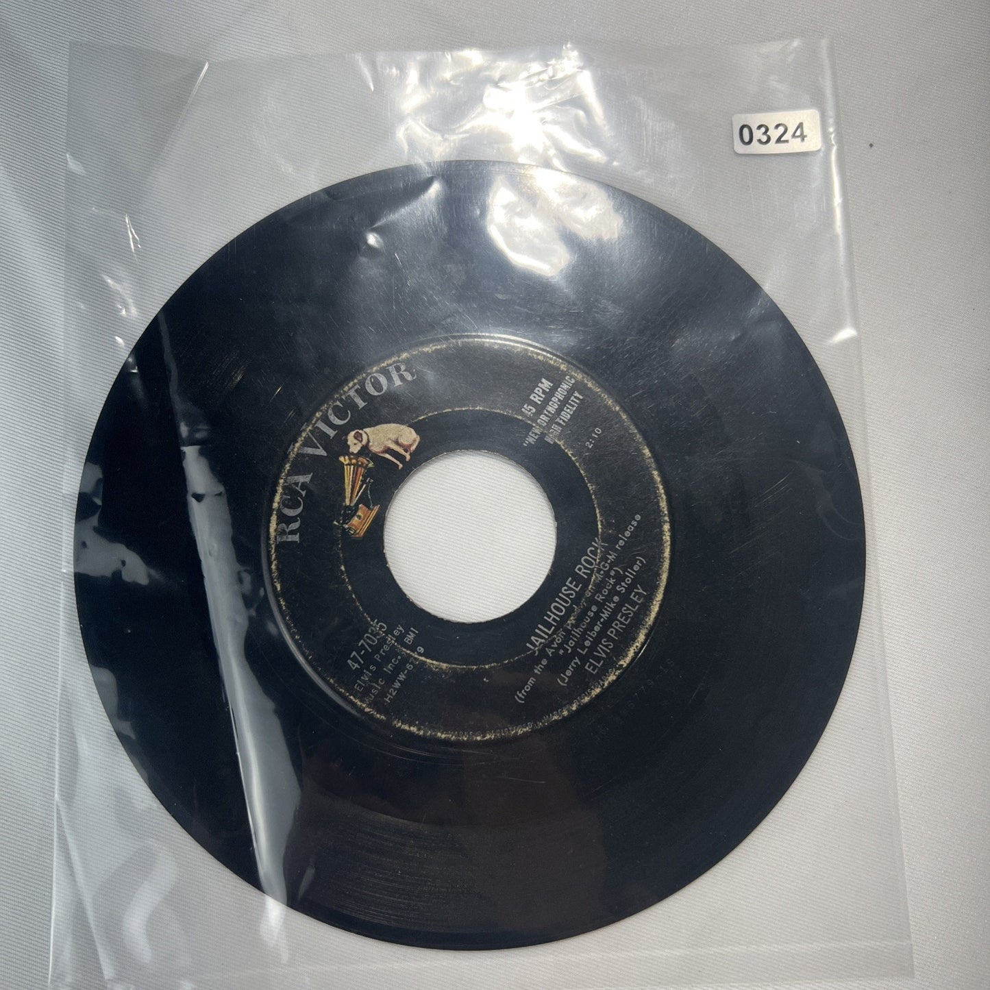 Elvis Presley Jailhouse Rock / Treat Me Nice RCA Victor 47-7035 1957 45 rpm Rare