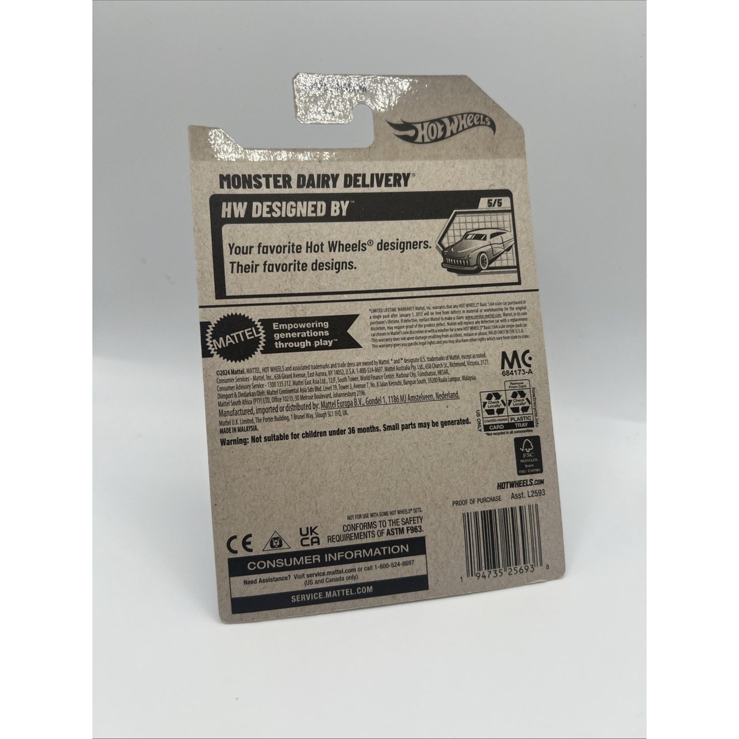 Hot Wheels Monster Dairy Delivery Blue #133 Mainline 2025 Die Cast Truck Van