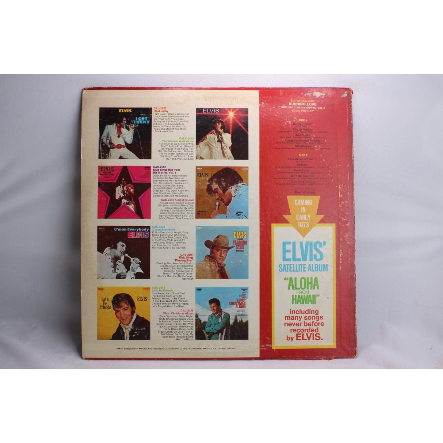 Elvis Presley Burning Love & Hits From His Movies Vinyl Record Tested Used