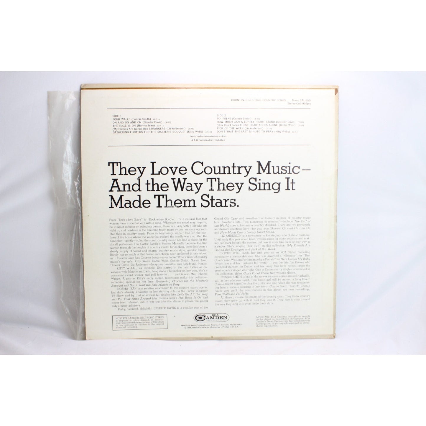 Country Girls Sing Country Songs Vinyl Record LP Tested Used