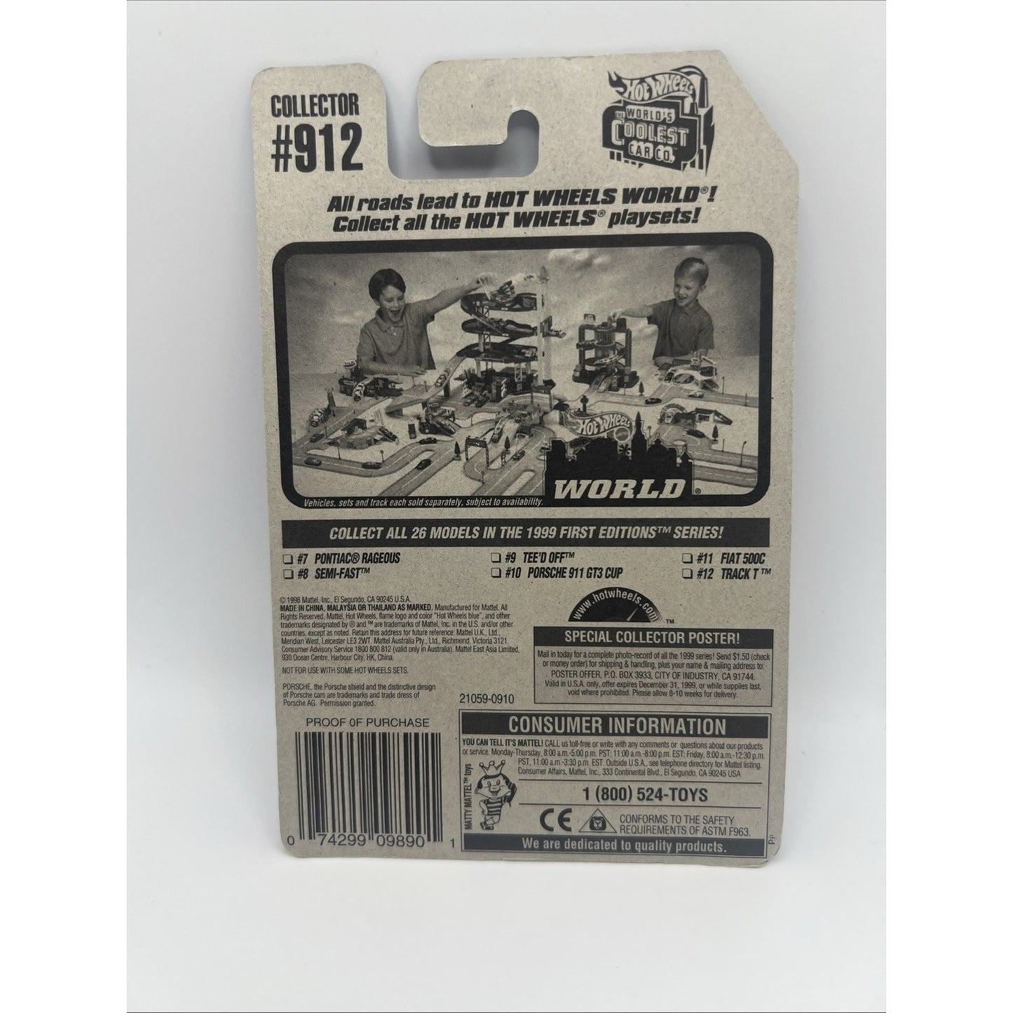 Hot Wheels 1999 First Editions Porsche 911 GT3 Cup Silver Gray Track Race Car