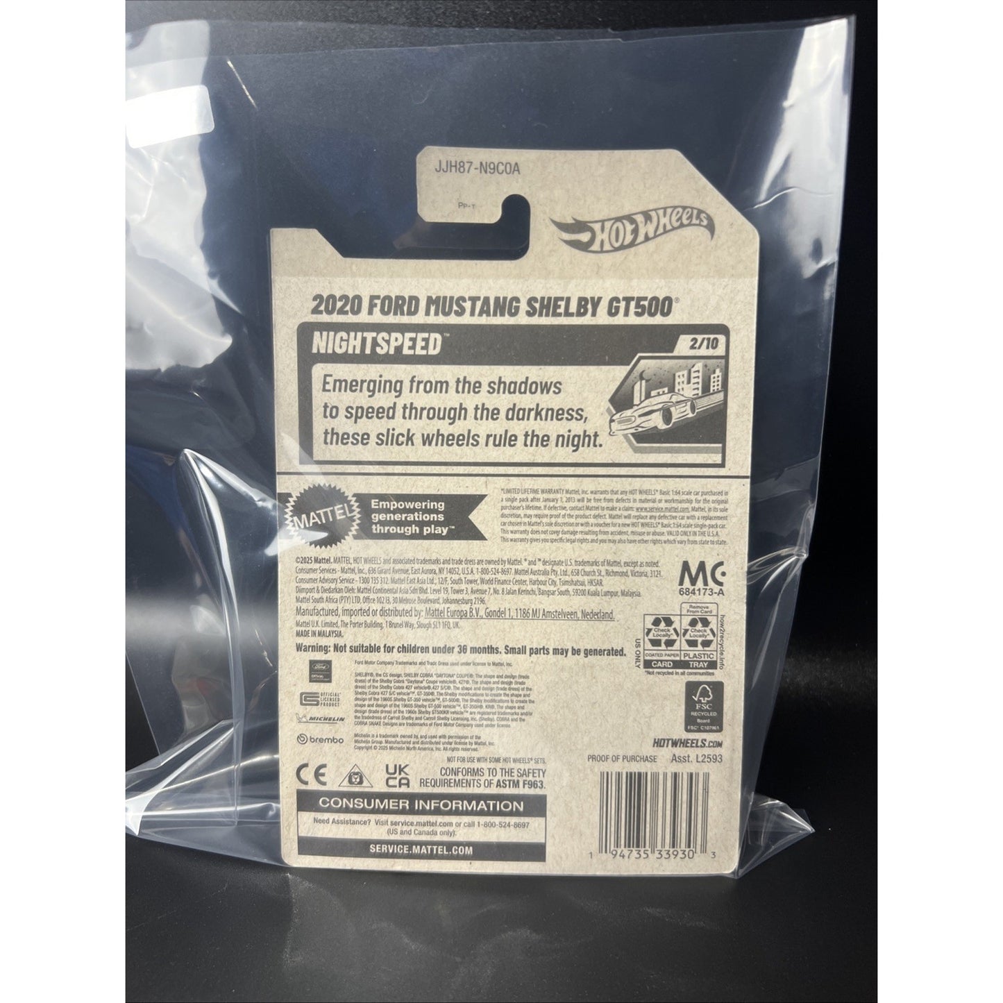 2026 Hot Wheels 2020 Ford Mustang Shelby GT500 New Flame Fire #10 Nightspeed