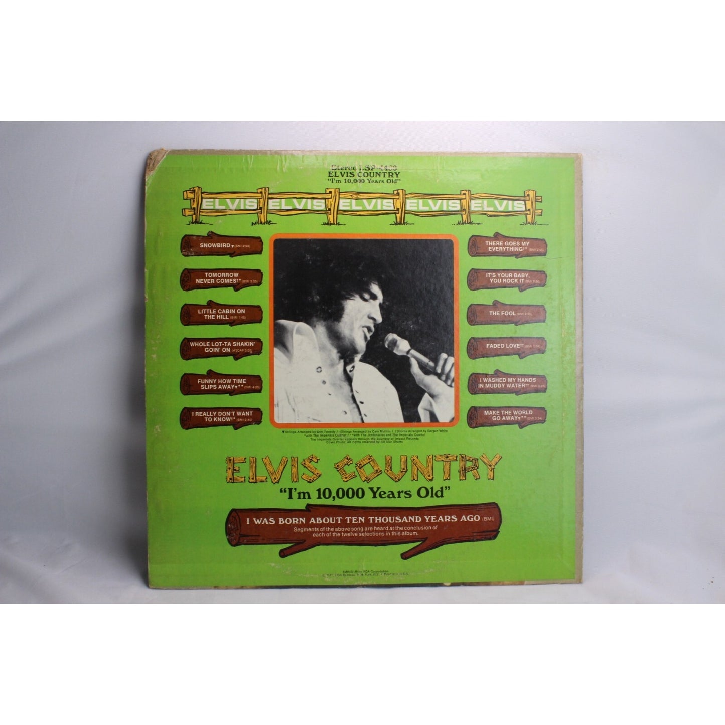 Elvis Presley Elvis Country I'm 10,000 Years Old Vinyl Record Tested Used