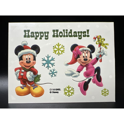 Walt Disney Mickey Mouse & Minnie Happy Holidays 10 Temporary Tattoos Christmas