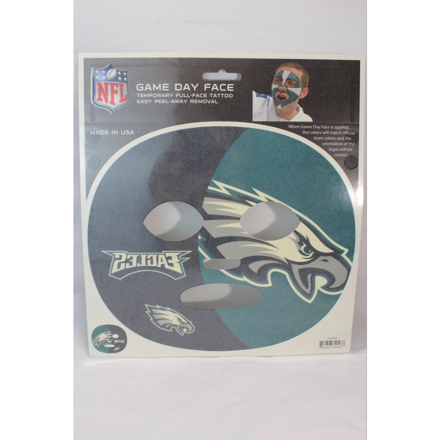 Philadelphia Eagles Game Day Face Temporary Tattoo NFL Football Fan Tattoos