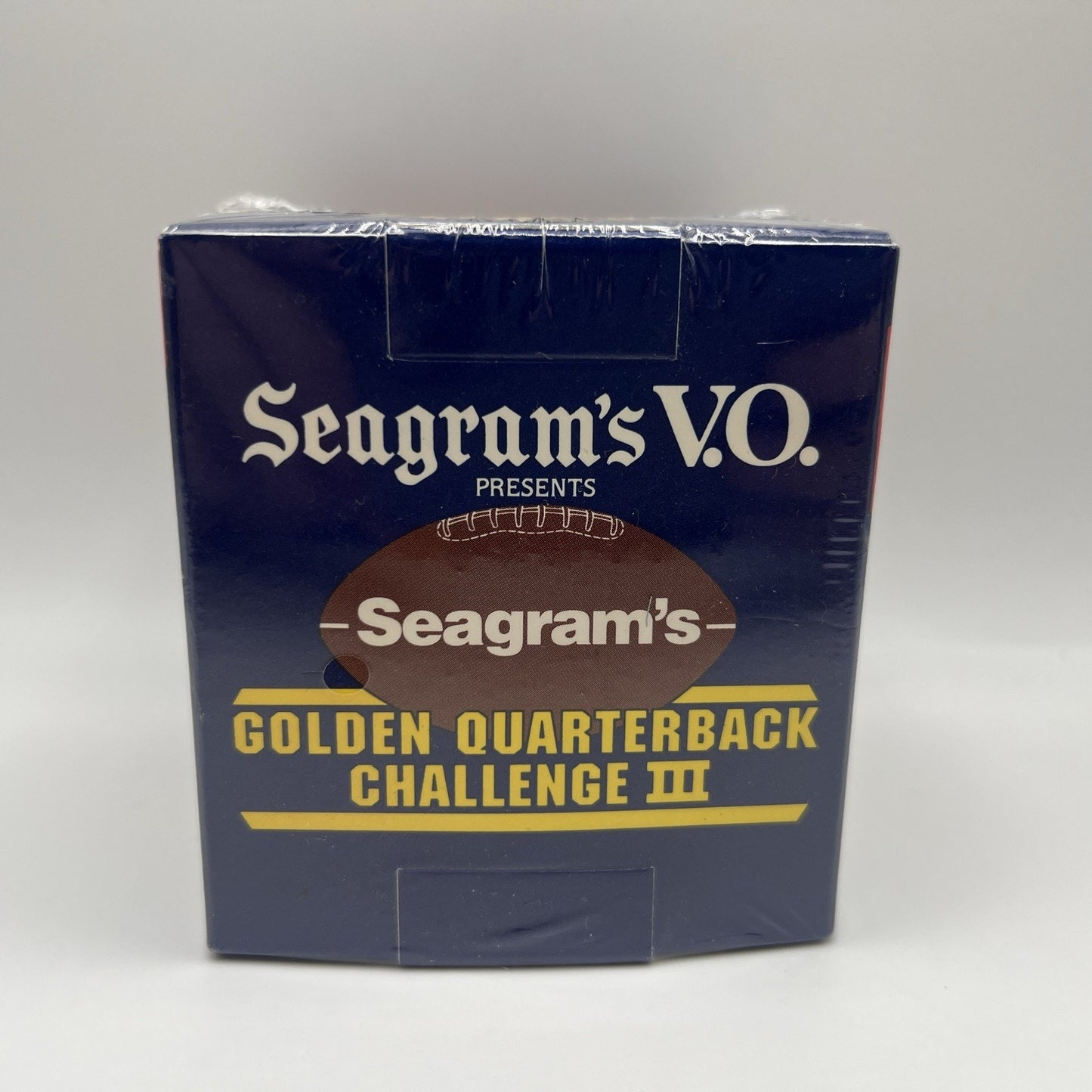 Seagrams VO Golden Quarterback Challenge Whiskey Bar Glass 1992 Rare NFL