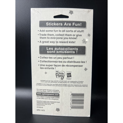 Vintage 2003 My Little Pony Stickers 2 Sheets Sticker Hasbro Rare Retro