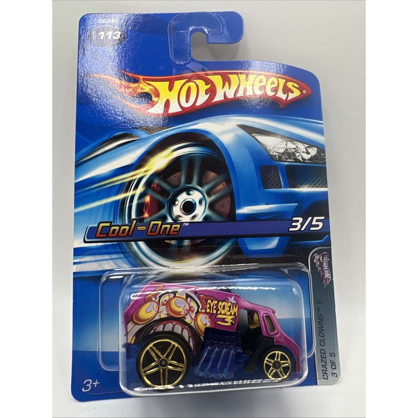 2005 Hot Wheels #113 Crazed Clowns 3/5 COOL-ONE Magenta w/Gold Pr5 Spoke Wheels