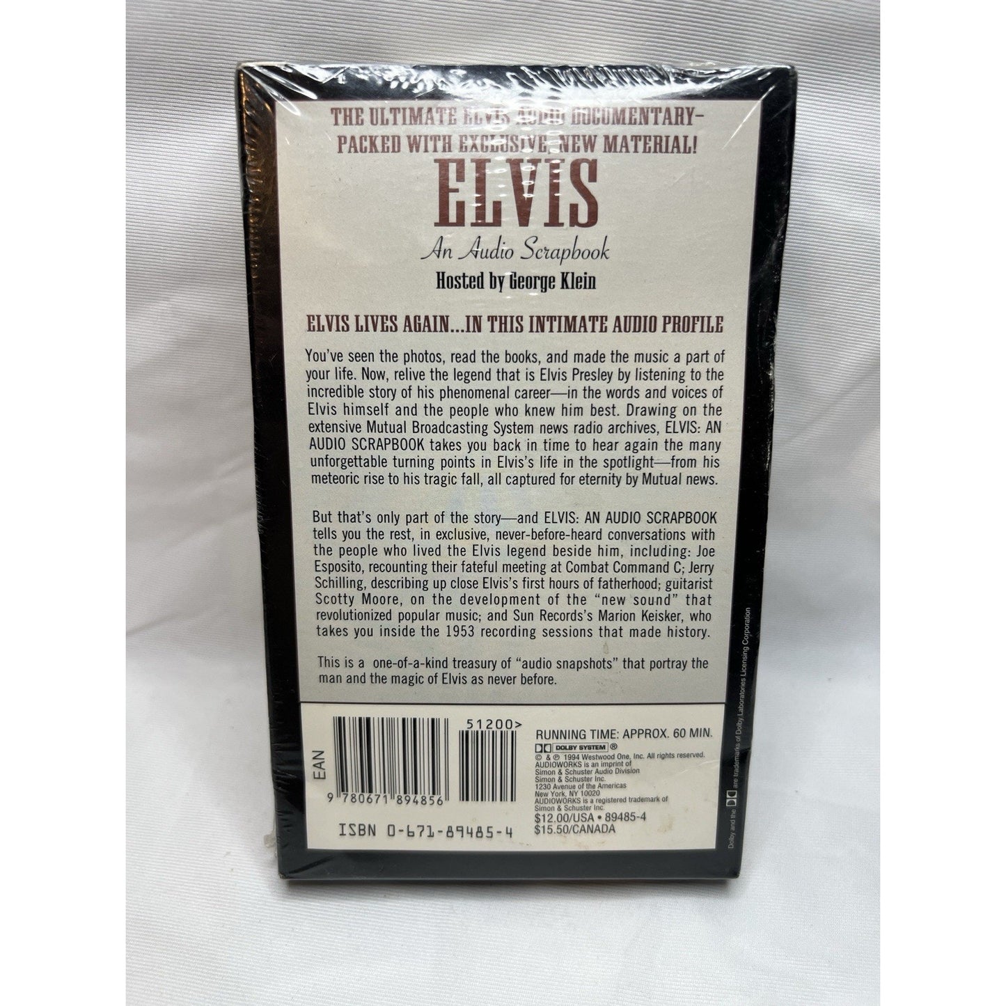 Elvis Presley An Audio Scrapbook Cassette Audio Tape George Klein 1994 Sealed