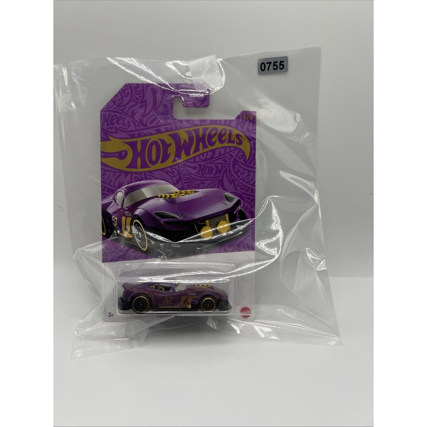 Hot Wheels 57th Anniversary Muscle And Blown #5 Purple Gold Race Car Model