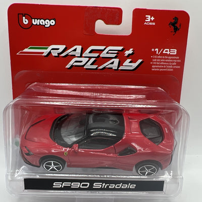 Burago Race And Play Sf90 Stradale Ferrari 1/43 Die Cast Toy Model Supercar Car