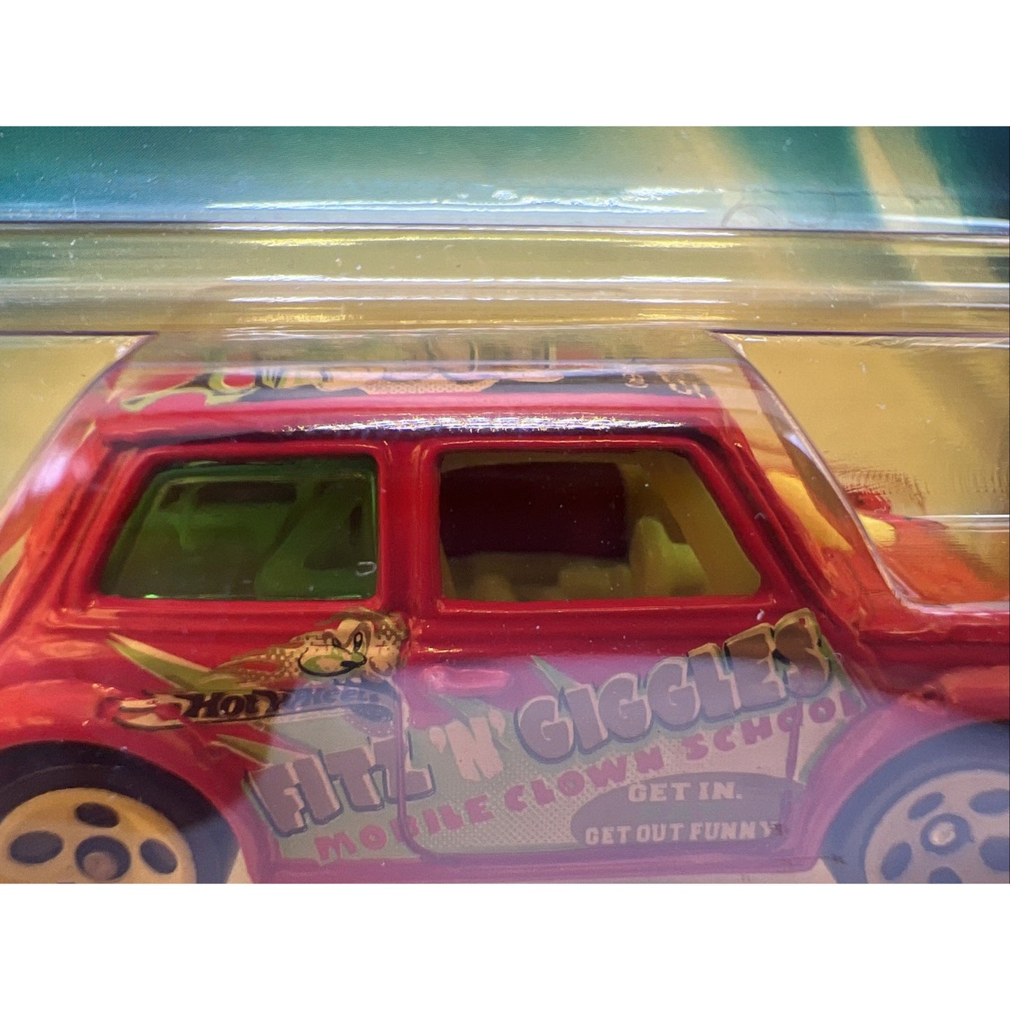 2003 Hot Wheels #96 Crazed Clowns 2/5 Morris Mini Red Cooper Spoke Wheels