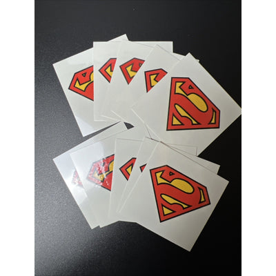 10pcs Superhero Tattoo Logo Temporary Tattoos Superman Party Favors Goodie Bags